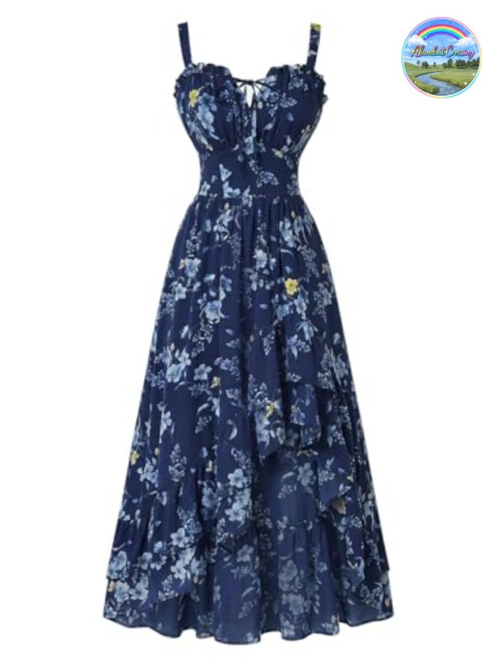 Corset Milkmaid Dress High Low Chiffon Sleeveless A-Line with Pockets